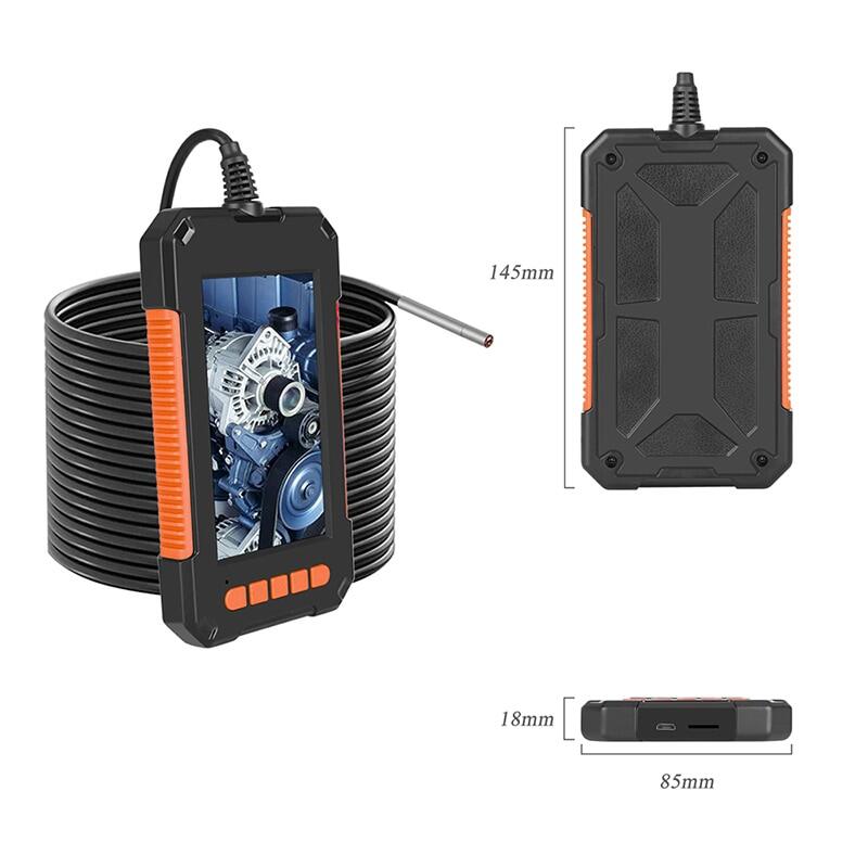8mm Industrial Endoscope Camera 1080P HD 4.3”IPS Screen Pipe Drain Sewer Duct Inspection Camera IP67 Snake Camera WIth 6 LED
